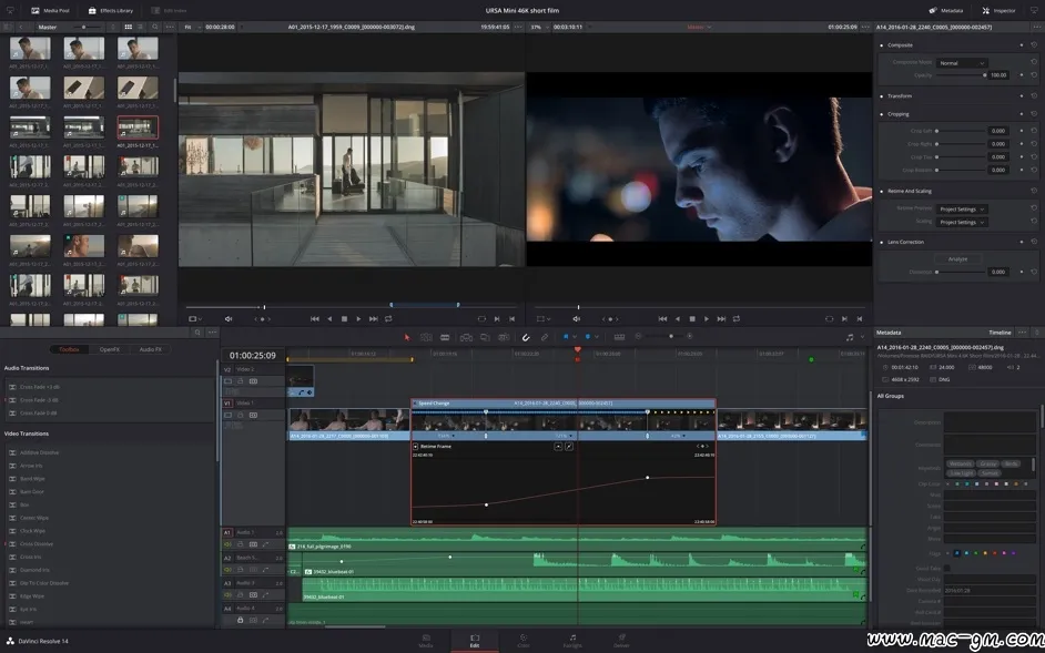 DaVinci Resolve Studio v21.1.1 达芬奇剪辑调色软件 Mac版 For Mac 图片处理 视频剪辑 中文版