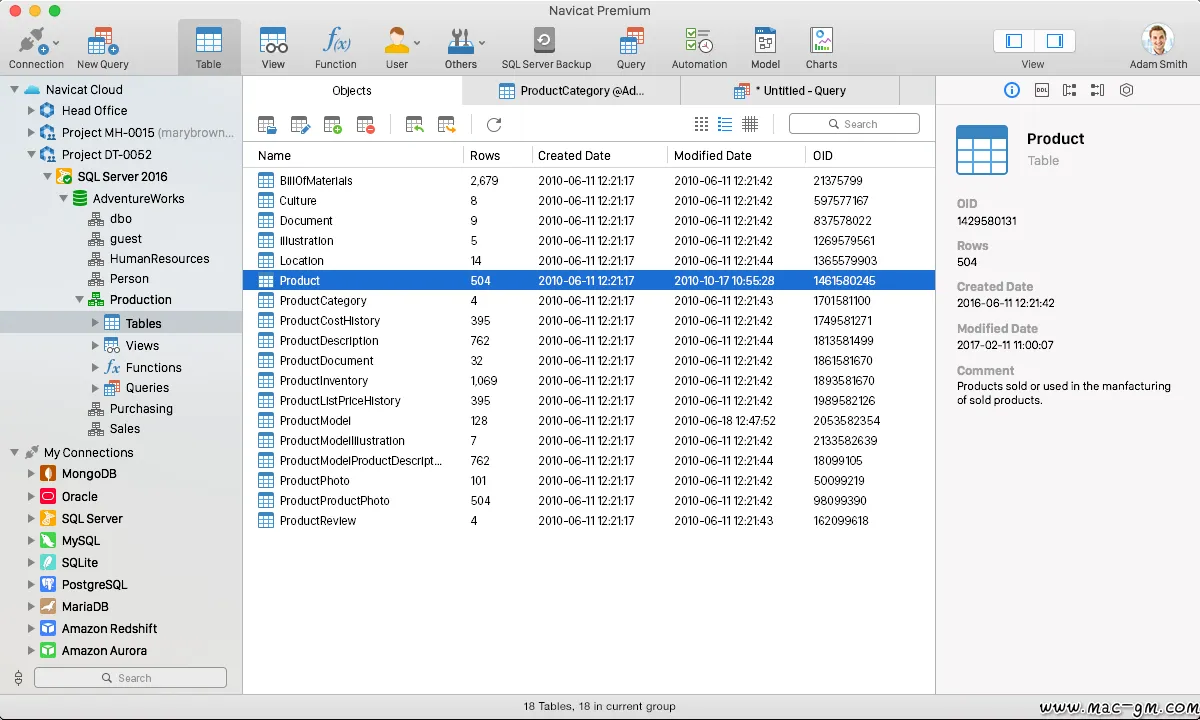 Navicat for SQL Server v17.1.9 Mac版 For Mac 数据库工具 英文版