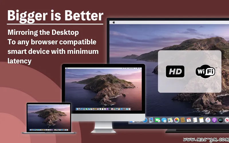 Oka Mirror v1.0.3 投屏专家 将屏幕投射到任何设备 Mac版 For Mac 浏览器工具 图像工具 笔记写作 智能自动化 中文版