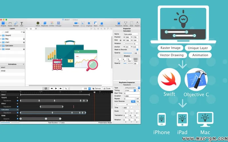 QuartzCode 动画制作工具 QCode v1.67.1 Mac版 For Mac 文本编辑 英文版