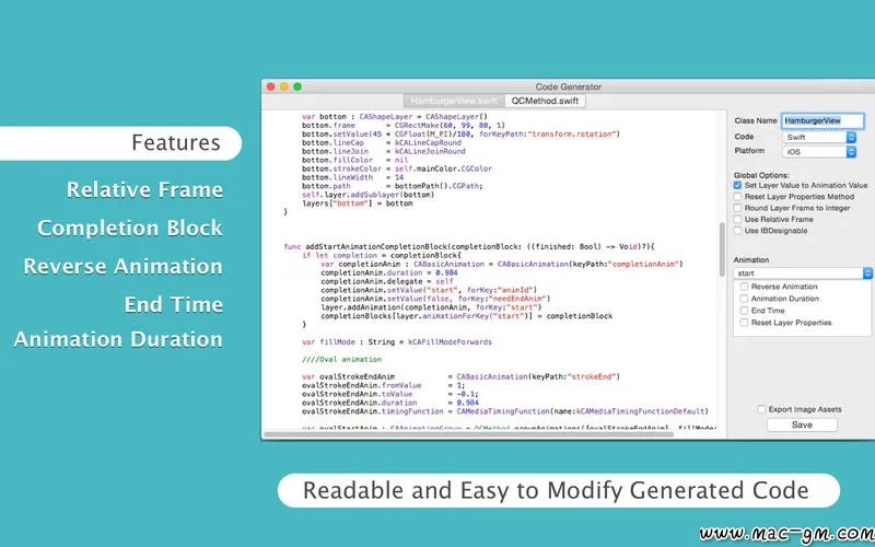 QuartzCode 动画制作工具 QCode v1.67.1 Mac版 For Mac 文本编辑 英文版