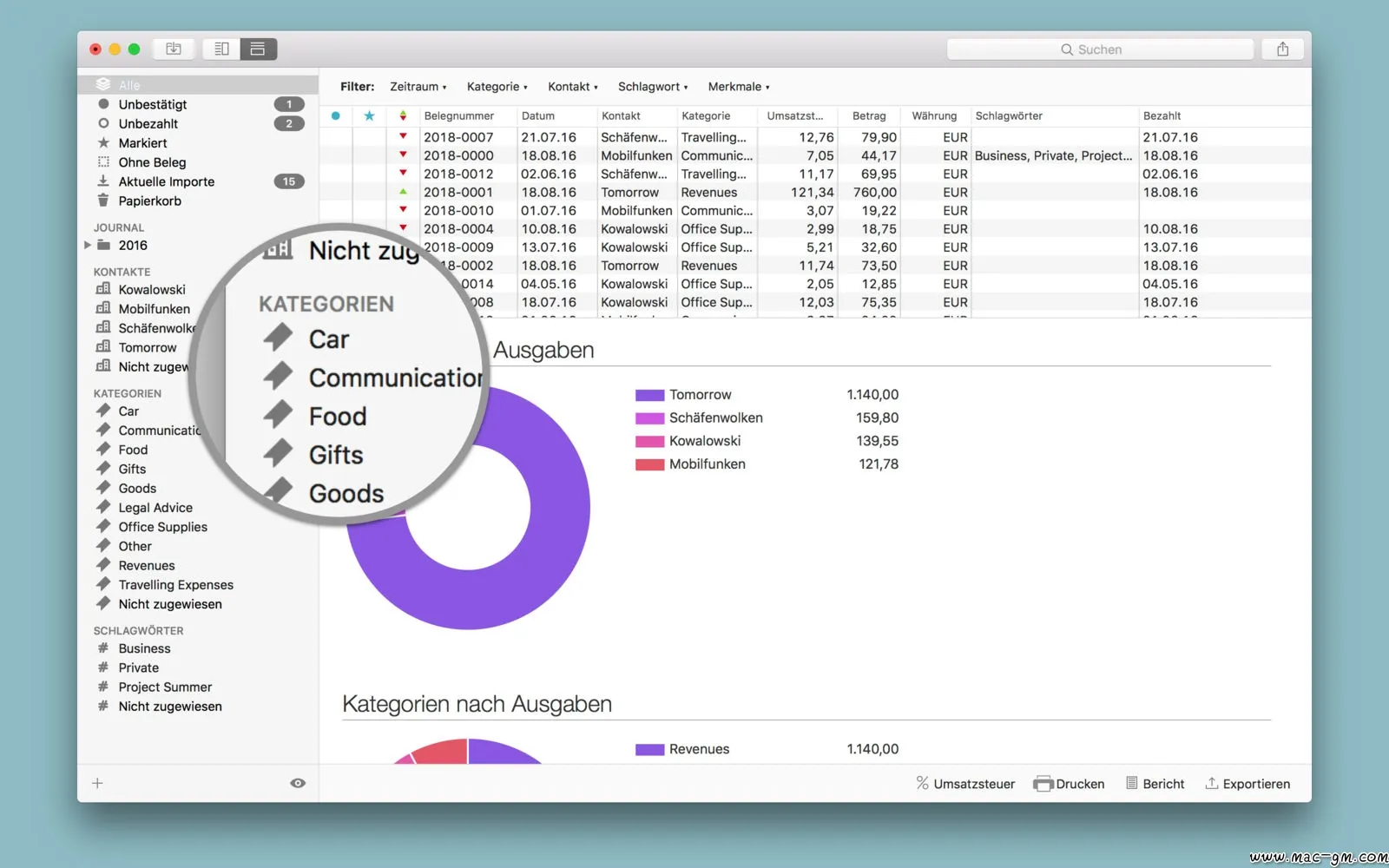 Receipts v1.15 发票收据归纳软件 Mac版 For Mac 邮件工具 浏览器工具 图像工具 文件管理 英文版