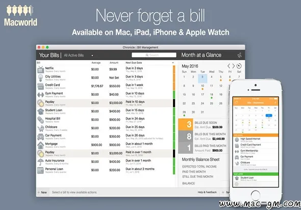 Chronicle Pro v14.9.1 财务管理软件 Mac版 For Mac 菜单栏工具 英文版