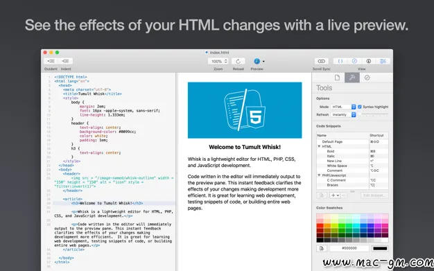 Whisk v2.6.2 网页编辑器 Mac版 For Mac 文本编辑 浏览器工具 英文版