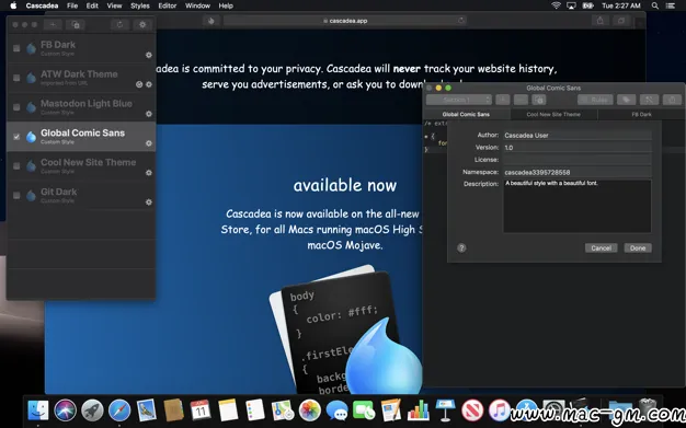 Cascadea v2.1.3 网站样式CSS管理器 Mac版 For Mac 浏览器工具 英文版