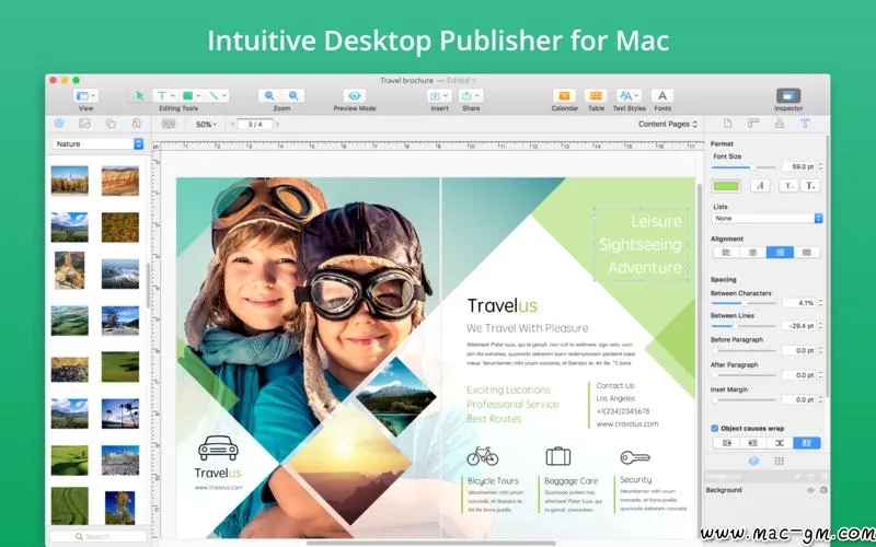 Swift Publisher 5 v5.7.8 版面设计软件 Mac版 For Mac 图片处理 英文版