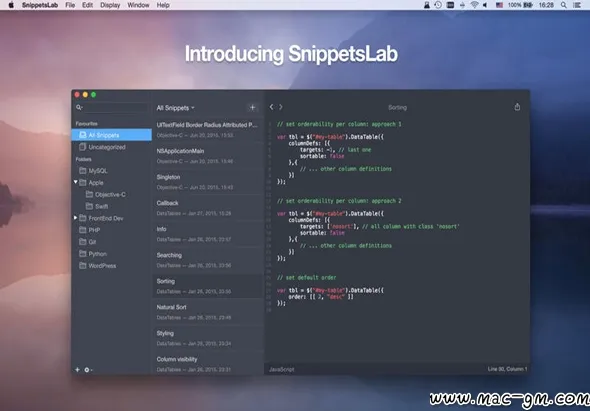 SnippetsLab v2.7 [MAS] 代码片段管理器 Mac版 For Mac 文本编辑 文件管理 智能自动化 中文版
