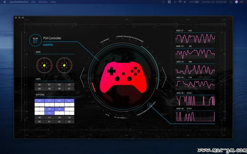 JoystickMonitor v1.3 手柄控制器应用 Mac版 For Mac 英文版