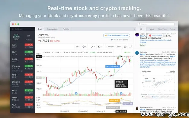 Stockfolio v1.8.1 证券投资应用 Mac版 For Mac 安全工具 英文版
