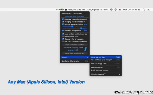 Battery Charging Alert v3.26 电池电量提醒工具 Mac版 For Mac 英文版