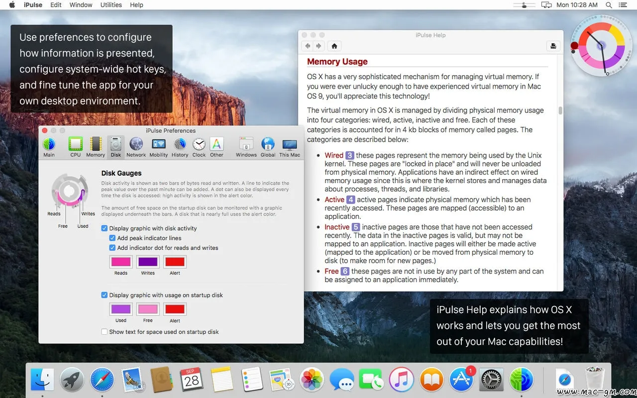 iPulse v3.14159 系统状态监控软件 Mac版 For Mac 系统优化 菜单栏工具 英文版