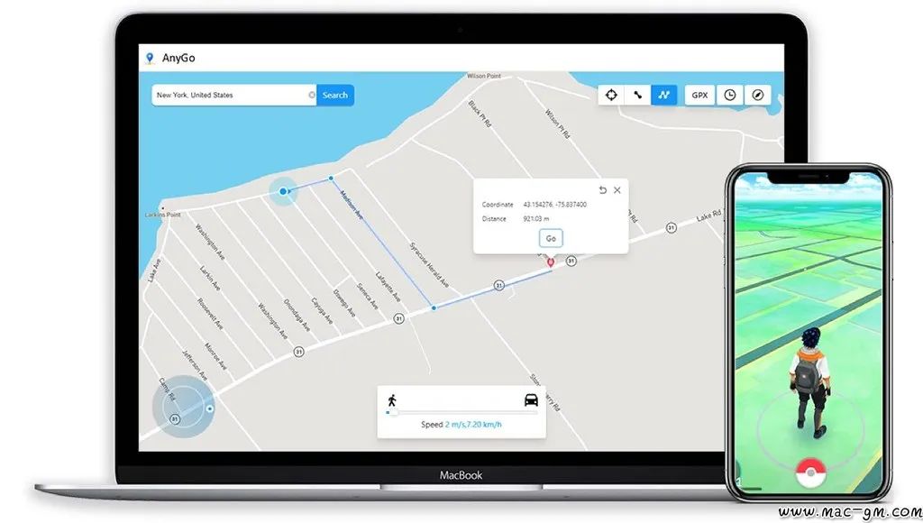 AnyGo Mac/iPhone/iPad v8.1.0 虚拟定位工具 Mac版 For Mac 英文版