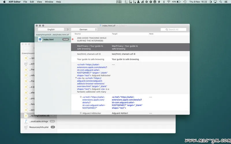 Xliff Editor Xliff v4.1 文件编辑软件 Mac版 For Mac 文本编辑 英文版