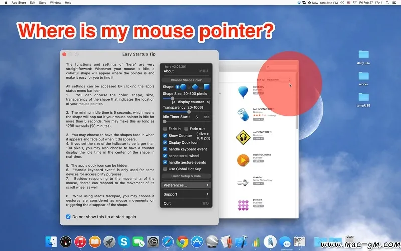 here v3.02 鼠标指针显示器 Mac版 For Mac 图片处理 文件管理 英文版