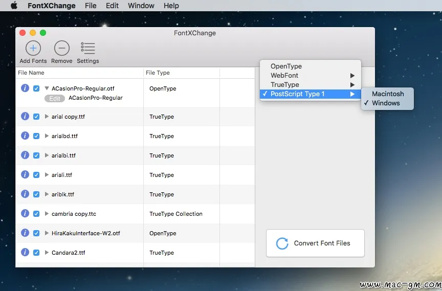 FontXChange v6.0 字体格式转换工具 Mac版 For Mac 英文版