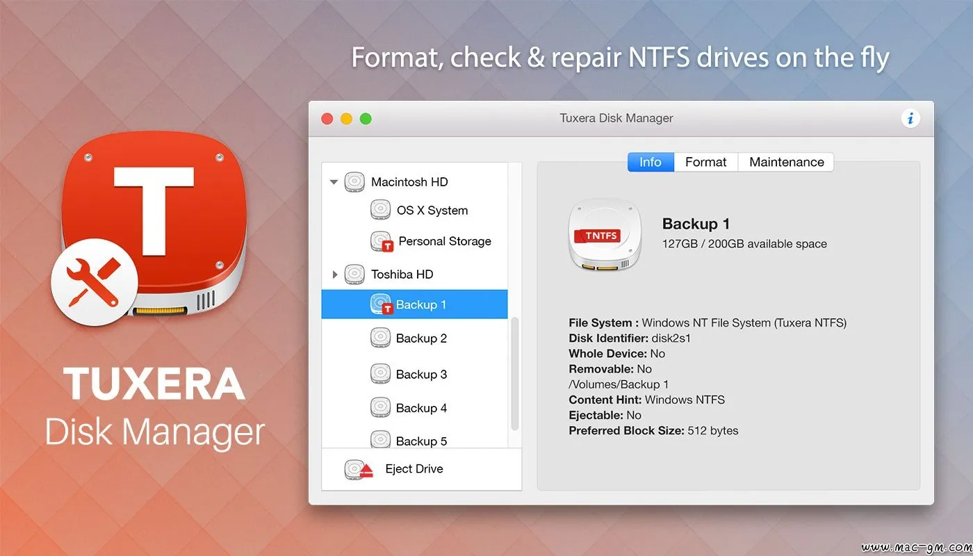 Tuxera NTFS 让Mac读写NTFS格式硬盘 Mac版 For Mac