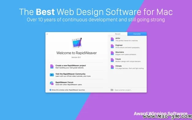 RapidWeaver v9.6.6 网页设计软件 Mac版 For Mac 浏览器工具 文本编辑 英文版