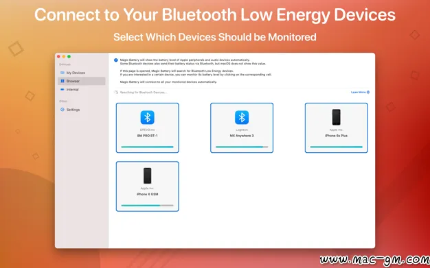 Magic Battery v11.0.0 蓝牙设备电量显示 Mac版 For Mac 菜单栏工具 音频工具 智能自动化 中文版