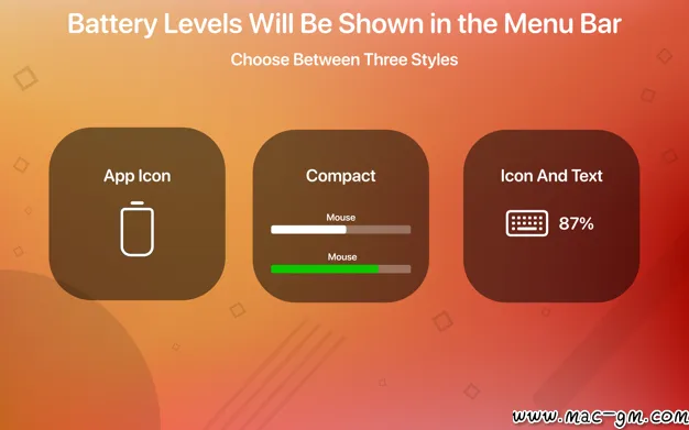 Magic Battery v11.0.0 蓝牙设备电量显示 Mac版 For Mac 菜单栏工具 音频工具 智能自动化 中文版