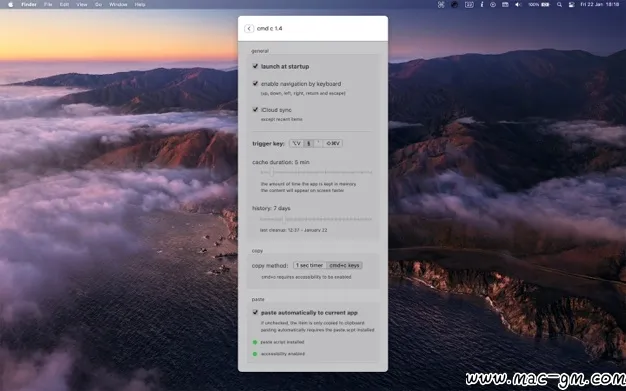 cmd c v1.4.2 剪贴板历史记录管理器 Mac版 For Mac 剪贴板工具 英文版