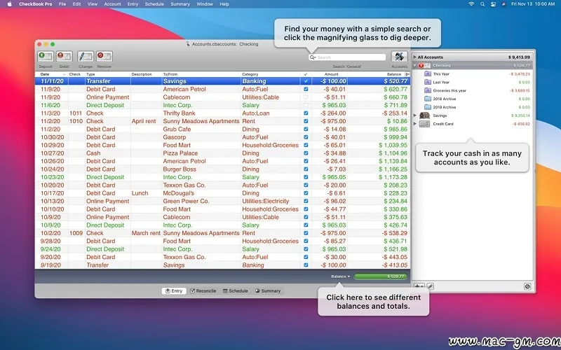 CheckBook Pro v2.7.32 个人理财工具 Mac版 For Mac 文件管理 英文版