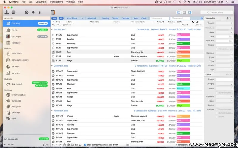 iCompta v6.2.4 个人理财软件 Mac版 For Mac 英文版