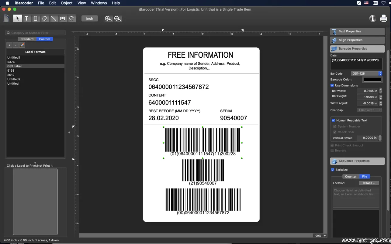 iBarcoder v3.18.6 条形码制作软件 Mac版 For Mac 中文版