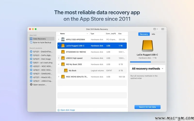 Disk Drill Media Recovery v4.5 数据恢复软件 Mac版 For Mac 文件管理 中文版