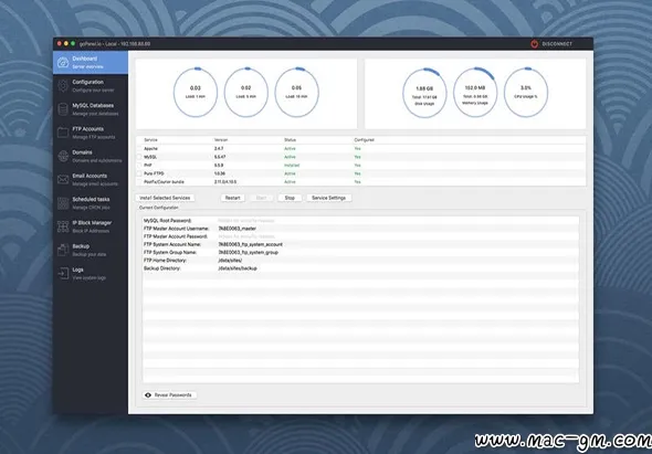 goPanel Web v2.9.8 服务器管理工具 Mac版 For Mac 笔记写作 数据库工具 英文版