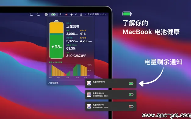 网速 & 电池 Network & Battery 系统监控工具 Mac版 For Mac 网络工具 菜单栏工具 中文版