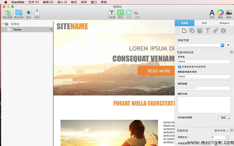 EverWeb v4.5.0 网页设计软件 Mac版 For Mac 图片处理 视频工具 中文版