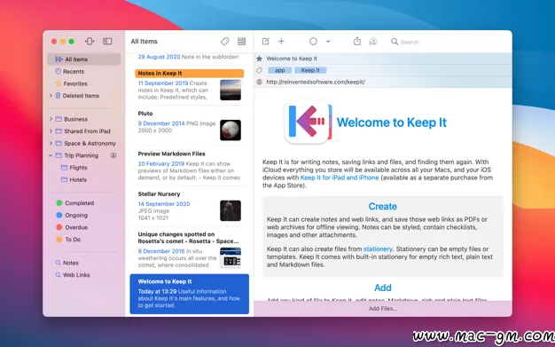 Keep It v2.9.3 笔记应用 Mac版 For Mac 笔记写作 浏览器工具 图像工具 英文版
