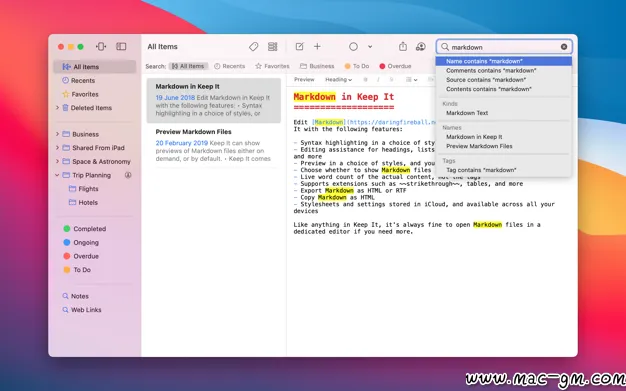 Keep It v2.9.3 笔记应用 Mac版 For Mac 笔记写作 浏览器工具 图像工具 英文版