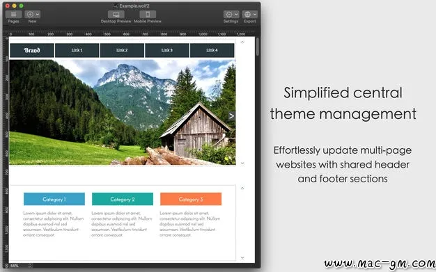 Wolf 2 - Responsive Designer v3.04 网页设计软件 Mac版 For Mac 效率工具 文本编辑 英文版