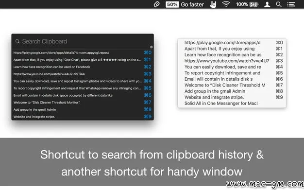 Clipsy v2.3 剪贴簿管理工具 Mac版 For Mac 文本编辑 图像工具 菜单栏工具 剪贴板工具 中文版