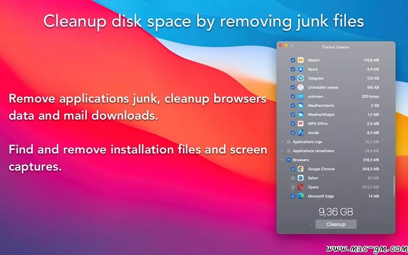 Pocket cleaner Pro v1.6.2 文件清理工具 Mac版 For Mac 系统优化 文件管理 图像工具 音频工具 英文版