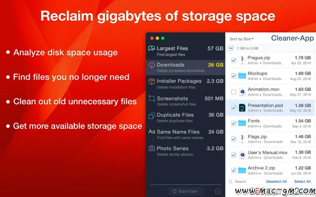 Cleaner-App Pro v8.2.3 磁盘清理工具 Mac版 For Mac 系统优化 文件管理 英文版