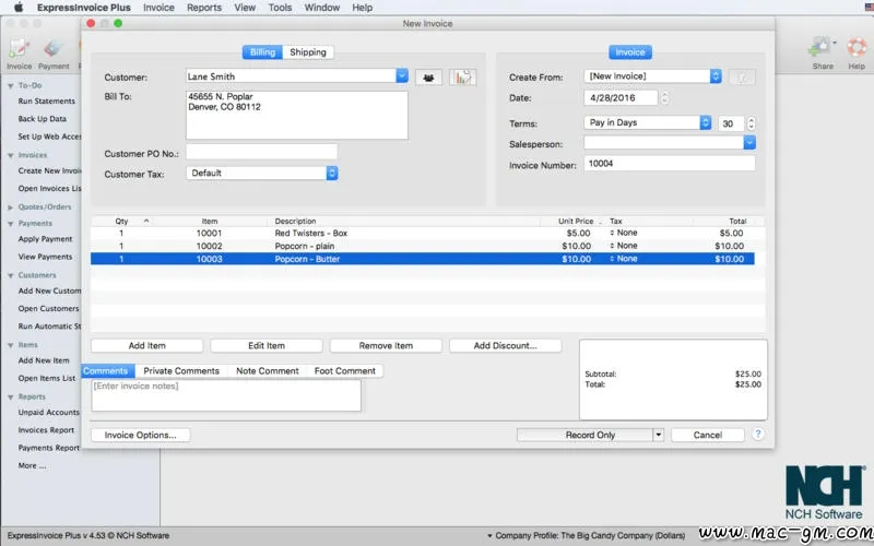 Express Invoice v9.38 开票软件 Mac版 For Mac 英文版