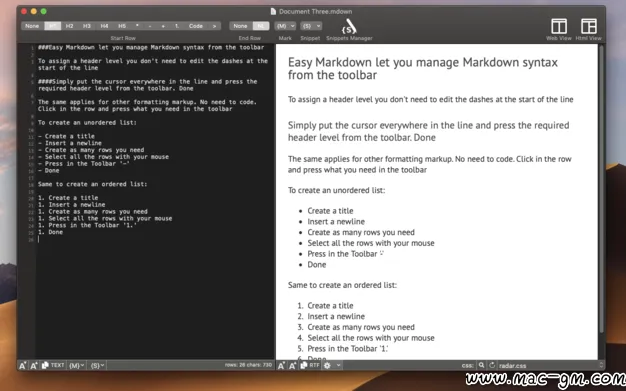 Easy Markdown v1.9.1 网页代码编辑软件 Mac版 For Mac 文本编辑 浏览器工具 英文版