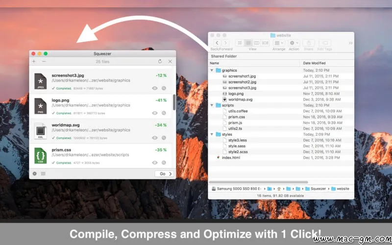 Squeezer v2.9.6 多功能压缩器/编译器 Mac版 For Mac 系统优化 图像工具 英文版