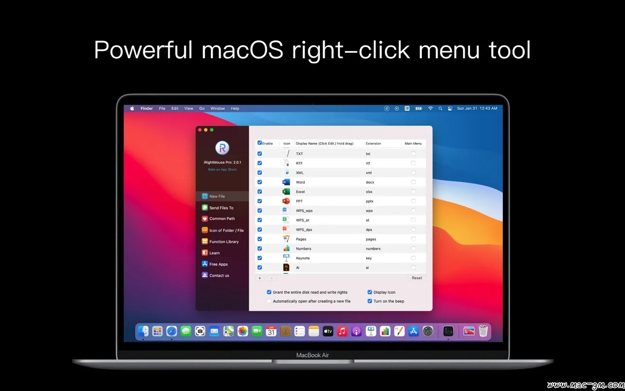 iRightMouse Pro Mac v2.2.3 右键菜单扩展 Mac版 For Mac 文件管理 中文版