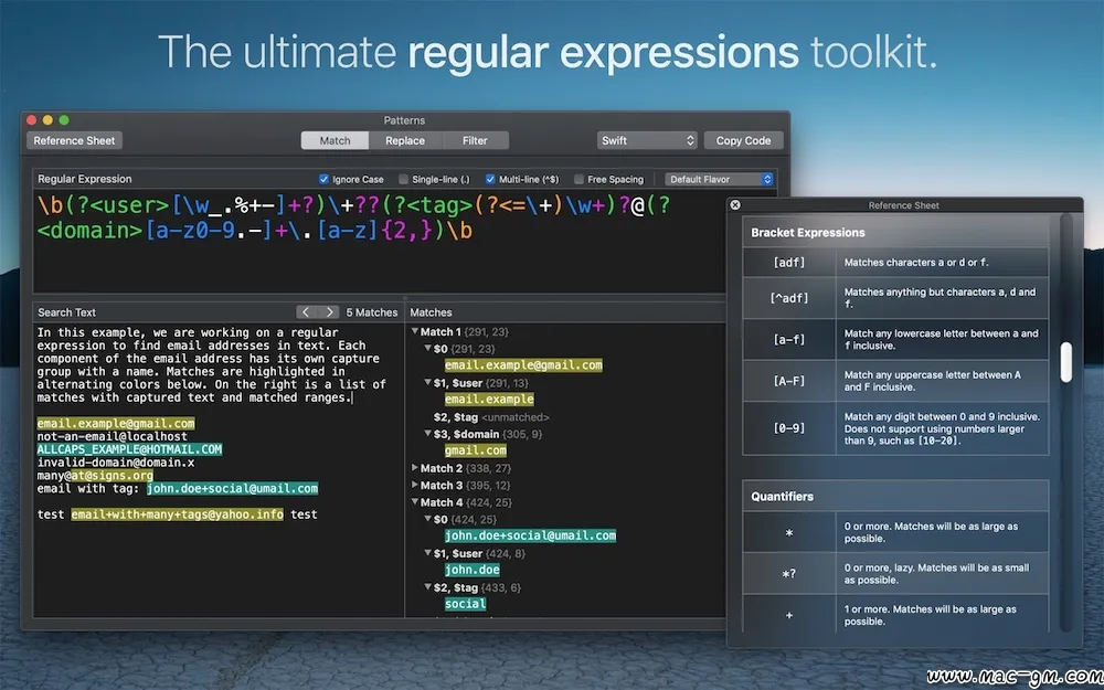 Patterns v1.3 正则表达式工具 Mac版 For Mac 英文版