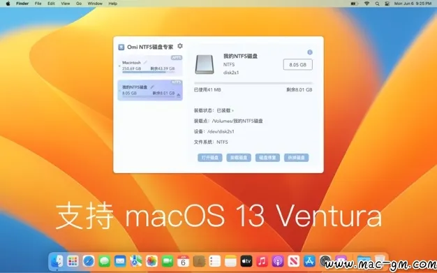 NTFS Disk by Omi NTFS v1.1.5 磁盘读写工具 Mac版 For Mac 文件管理 中文版