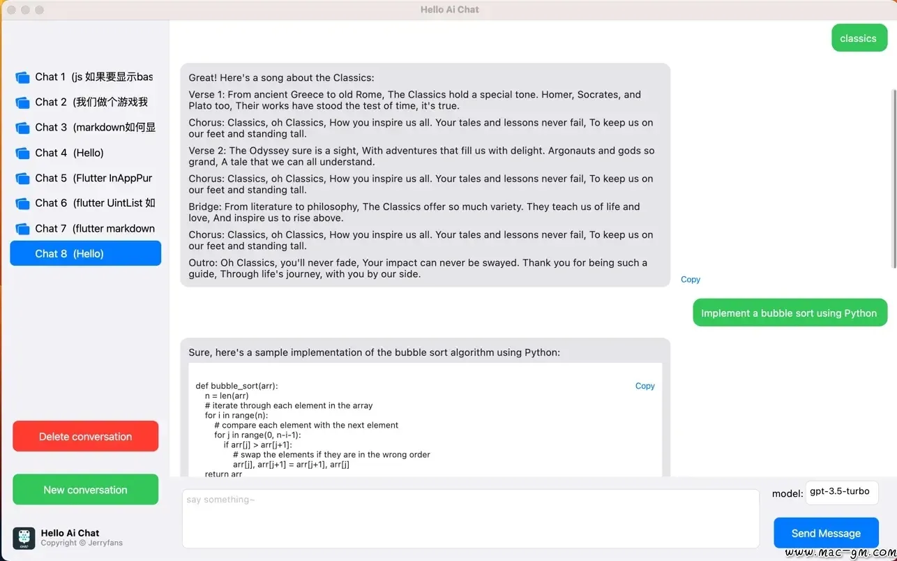 Hello Ai Chat 精美的Ai聊天客户端 Chat GPT v1.2.0 Mac版 For Mac 智能自动化 网络工具 中文版