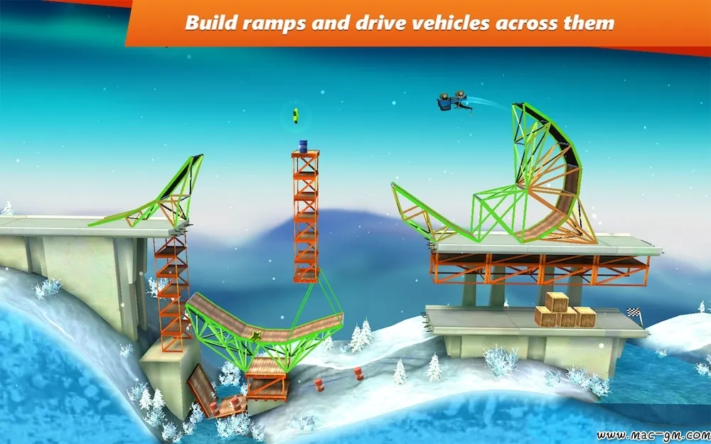 桥梁建筑师：特技 Bridge Constructor Stunts v1.1 Mac版 For Mac 英文版