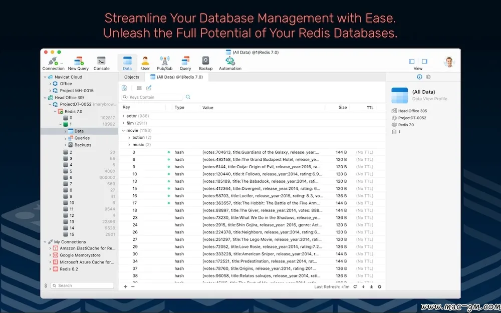 Navicat for Redis Redis v16.3.7 数据库管理工具 Mac版 For Mac 系统优化 文本编辑 中文版