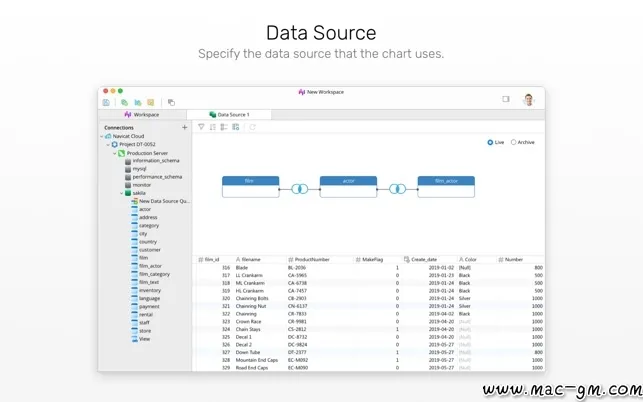Navicat Charts Creator Navicat v1.2.17 图表创建工具 Mac版 For Mac 图像工具 数据库工具 中文版