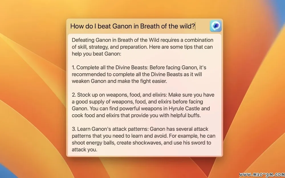 MacGPT ChatGPT v3.21 客户端 Mac版 For Mac 文本编辑 菜单栏工具 英文版