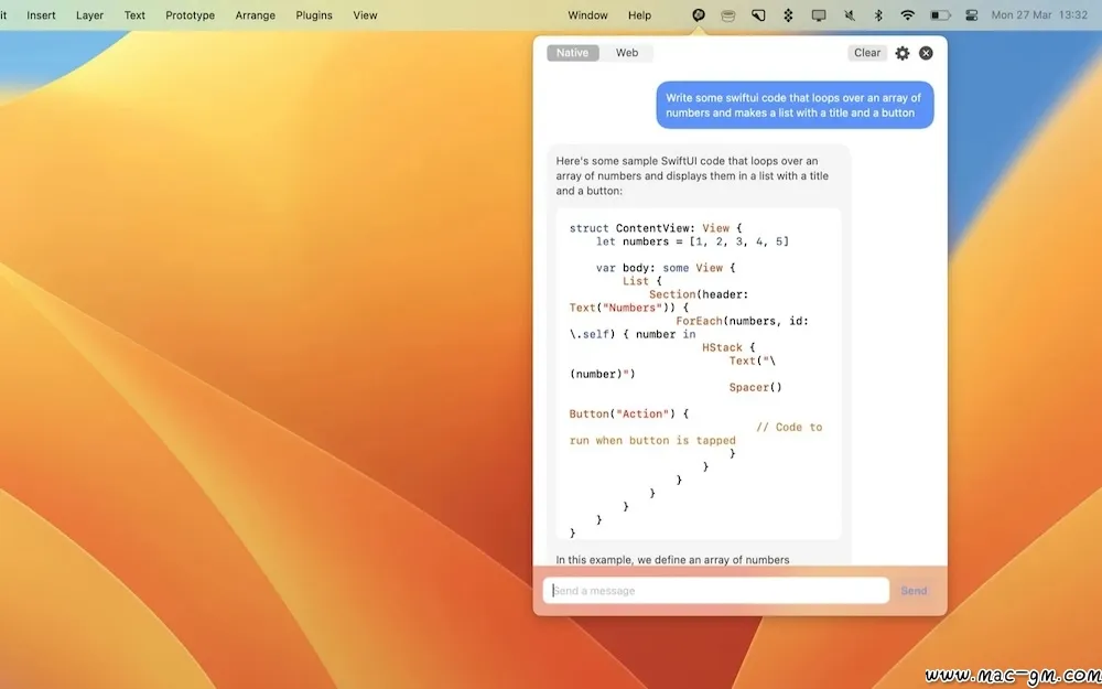 MacGPT ChatGPT v3.21 客户端 Mac版 For Mac 文本编辑 菜单栏工具 英文版