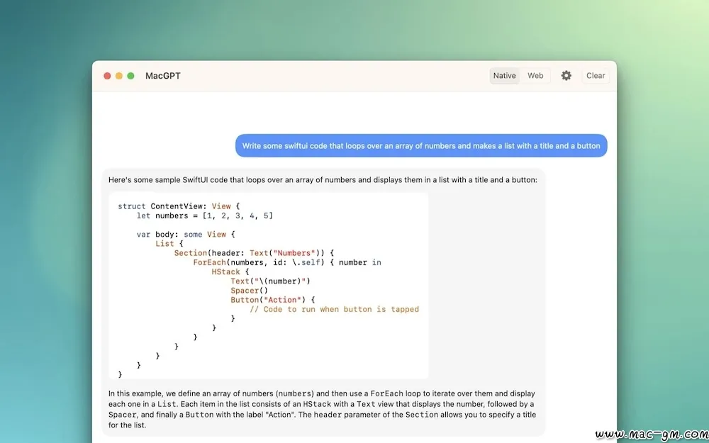 MacGPT ChatGPT v3.21 客户端 Mac版 For Mac 文本编辑 菜单栏工具 英文版